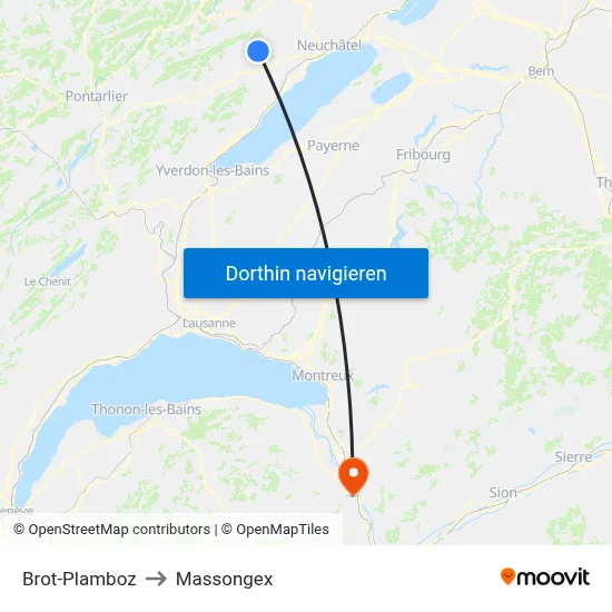 Brot-Plamboz to Massongex map