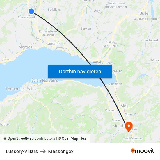Lussery-Villars to Massongex map