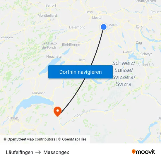 Läufelfingen to Massongex map