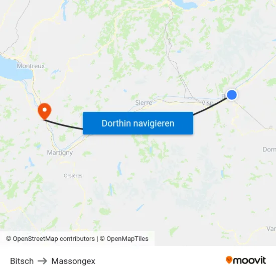 Bitsch to Massongex map