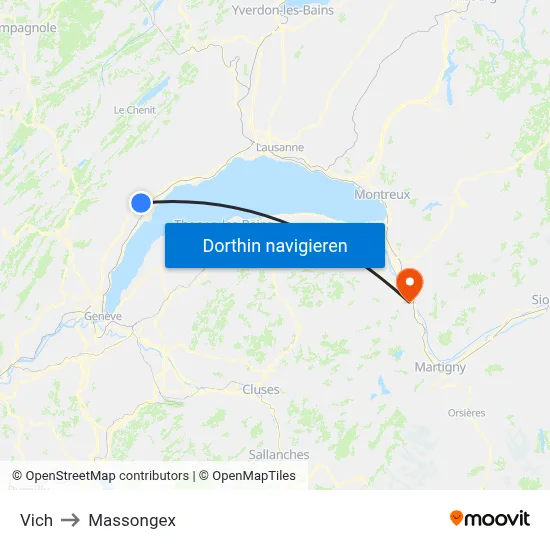 Vich to Massongex map