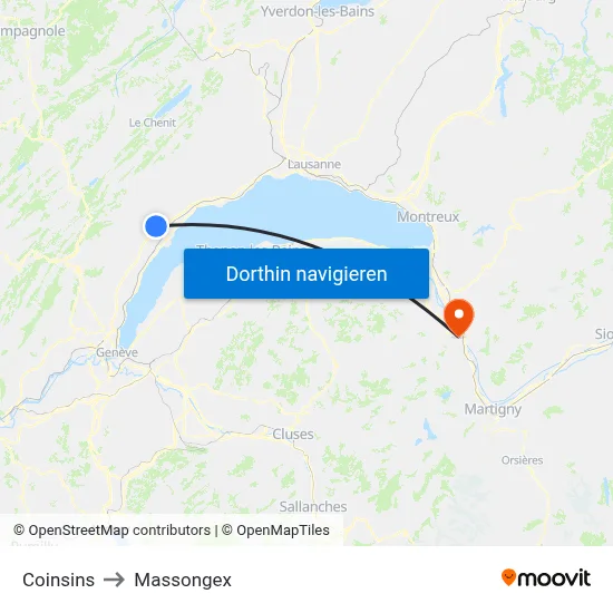 Coinsins to Massongex map