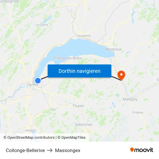 Collonge-Bellerive to Massongex map