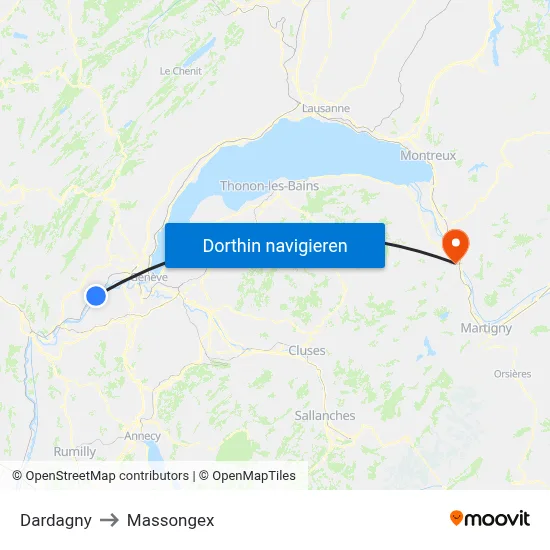 Dardagny to Massongex map