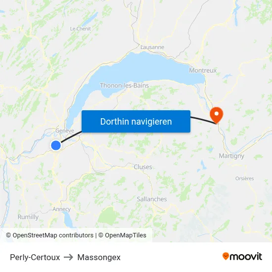 Perly-Certoux to Massongex map