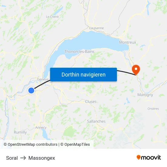 Soral to Massongex map