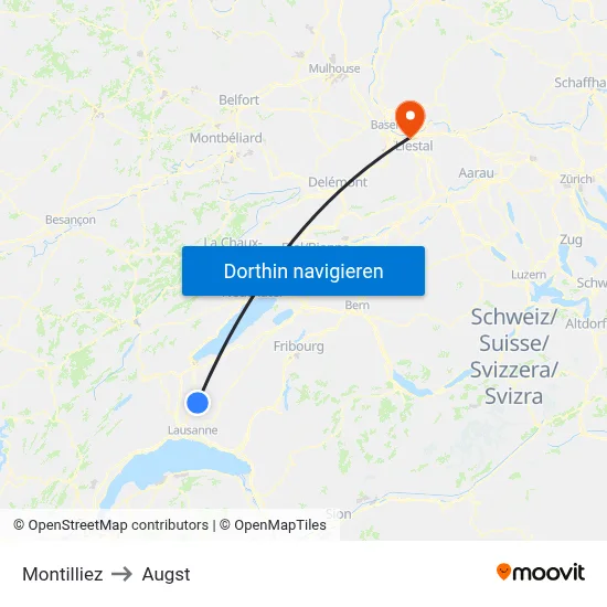 Montilliez to Augst map
