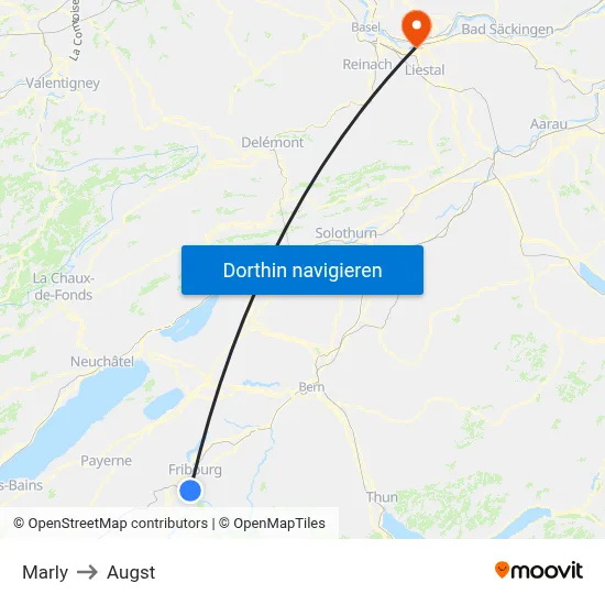 Marly to Augst map
