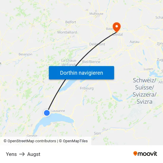 Yens to Augst map
