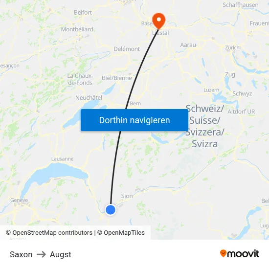 Saxon to Augst map