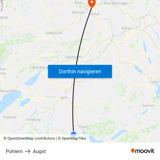 Pohlern to Augst map