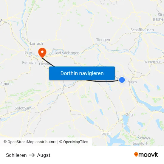 Schlieren to Augst map