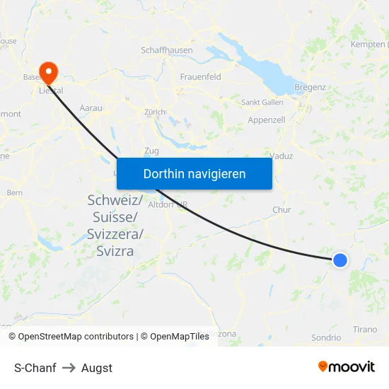 S-Chanf to Augst map