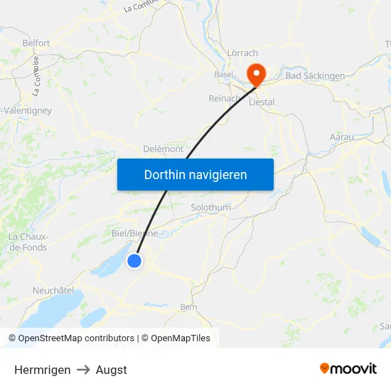 Hermrigen to Augst map