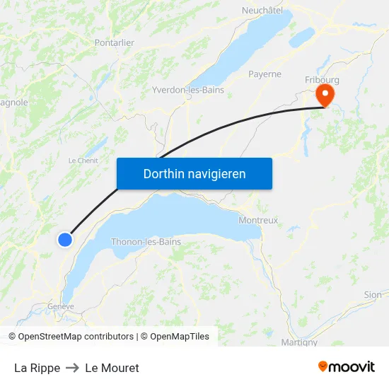 La Rippe to Le Mouret map
