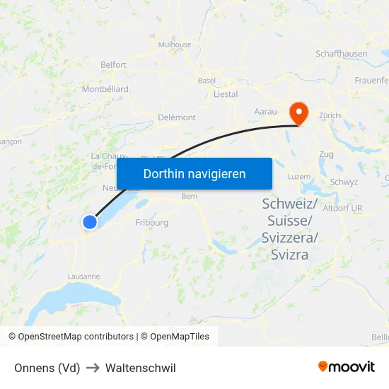 Onnens (Vd) to Waltenschwil map