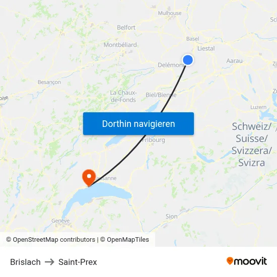 Brislach to Saint-Prex map
