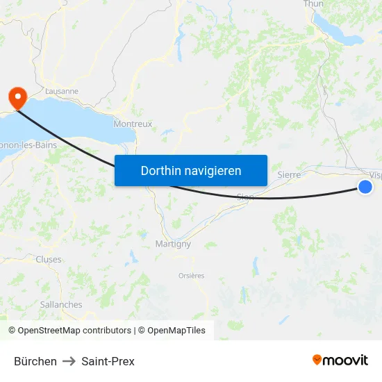 Bürchen to Saint-Prex map