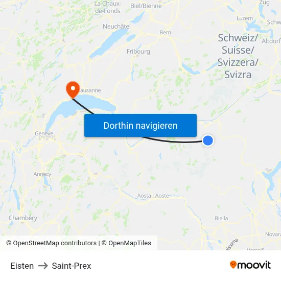 Eisten to Saint-Prex map