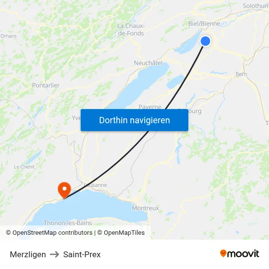 Merzligen to Saint-Prex map