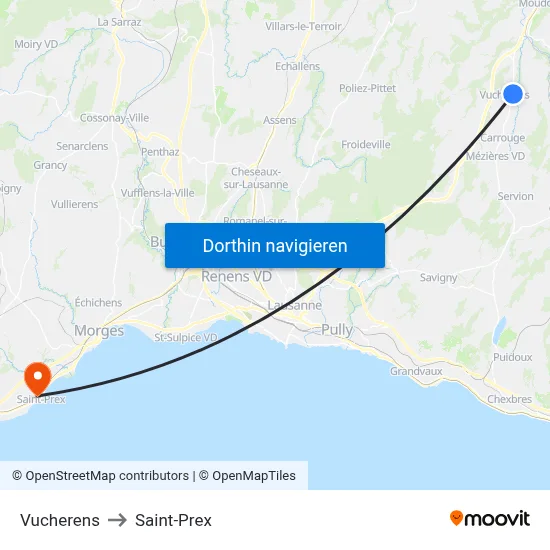 Vucherens to Saint-Prex map