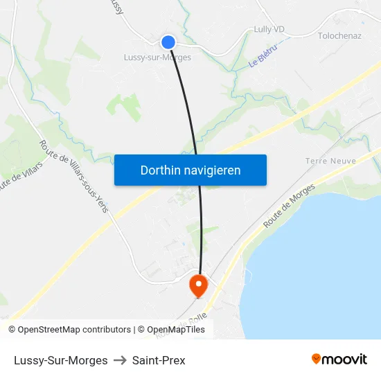Lussy-Sur-Morges to Saint-Prex map