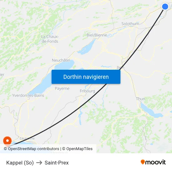 Kappel (So) to Saint-Prex map