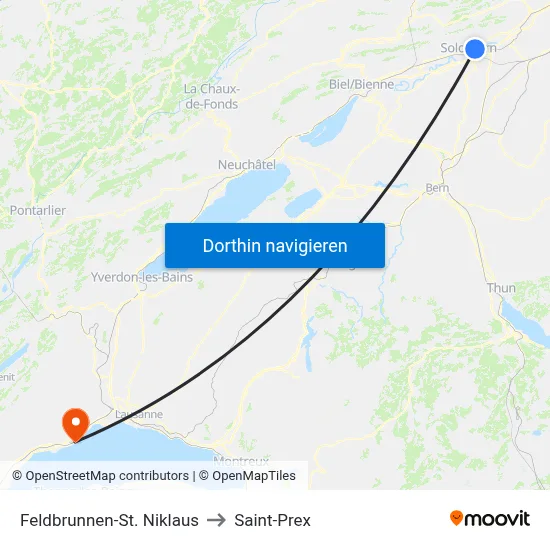 Feldbrunnen-St. Niklaus to Saint-Prex map
