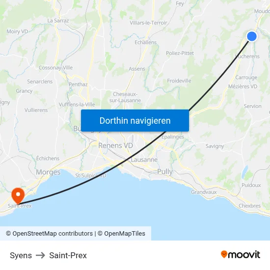 Syens to Saint-Prex map