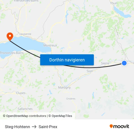 Steg-Hohtenn to Saint-Prex map