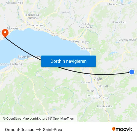 Ormont-Dessus to Saint-Prex map
