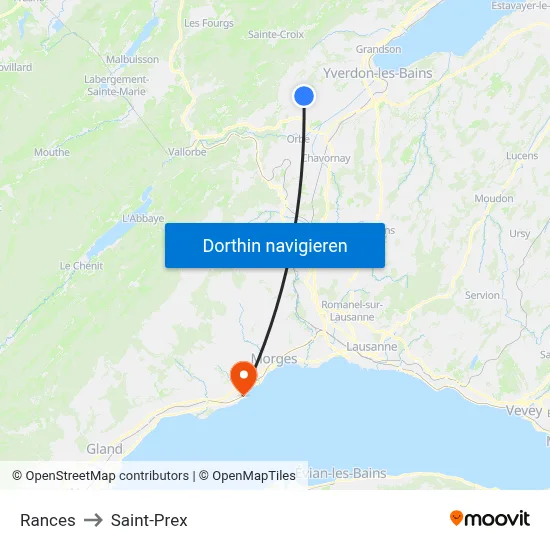 Rances to Saint-Prex map