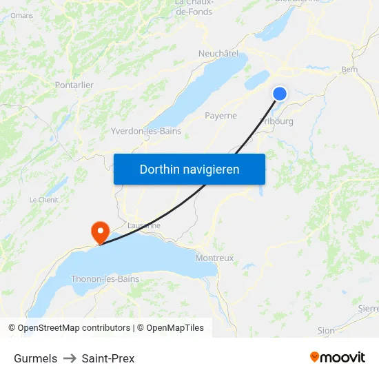 Gurmels to Saint-Prex map