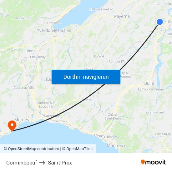 Corminboeuf to Saint-Prex map