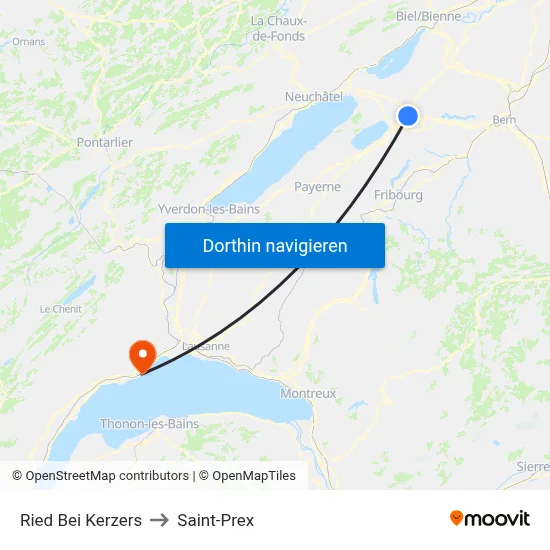 Ried Bei Kerzers to Saint-Prex map