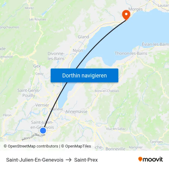 Saint-Julien-En-Genevois to Saint-Prex map
