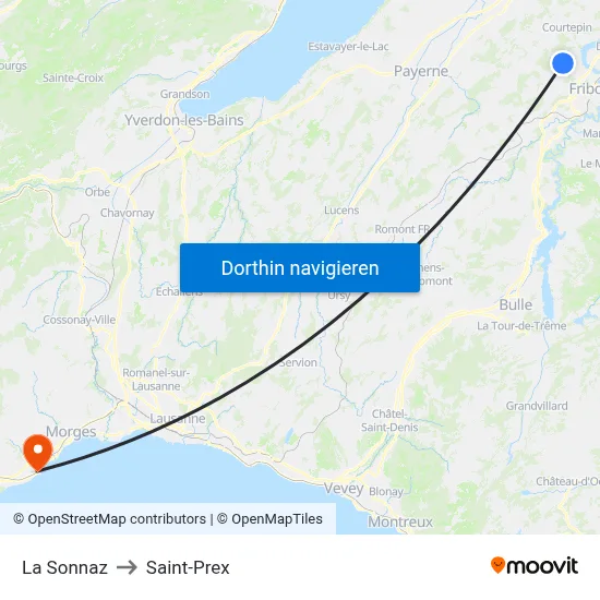 La Sonnaz to Saint-Prex map