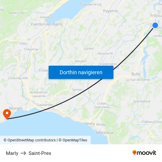 Marly to Saint-Prex map