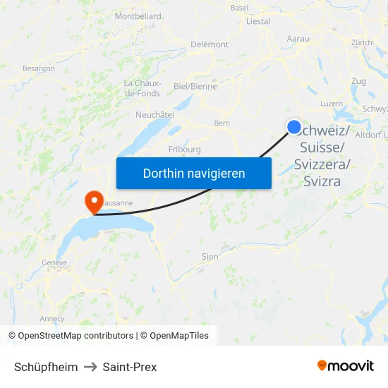 Schüpfheim to Saint-Prex map