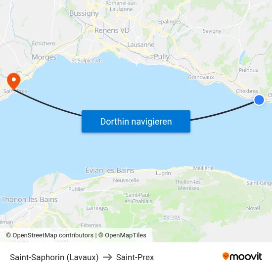 Saint-Saphorin (Lavaux) to Saint-Prex map