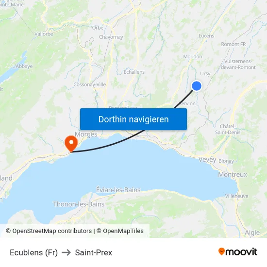 Ecublens (Fr) to Saint-Prex map