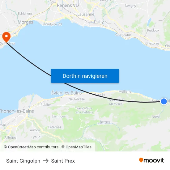 Saint-Gingolph to Saint-Prex map