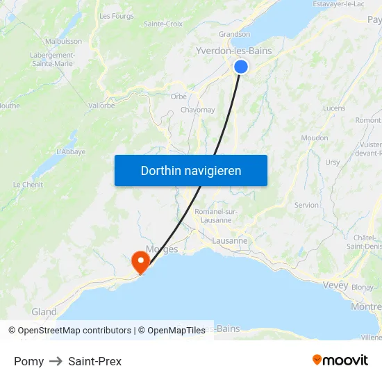 Pomy to Saint-Prex map