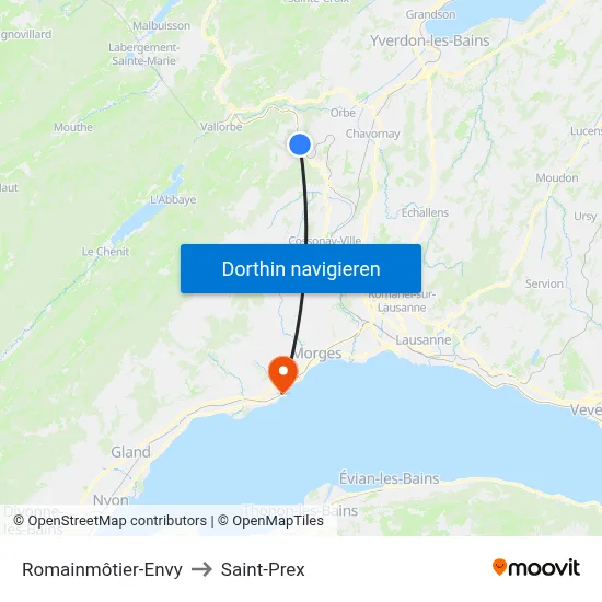 Romainmôtier-Envy to Saint-Prex map