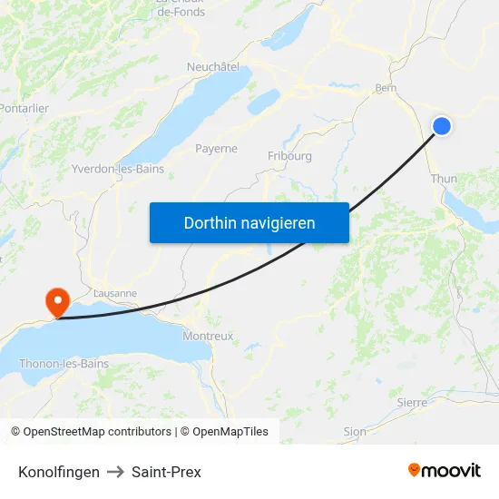 Konolfingen to Saint-Prex map