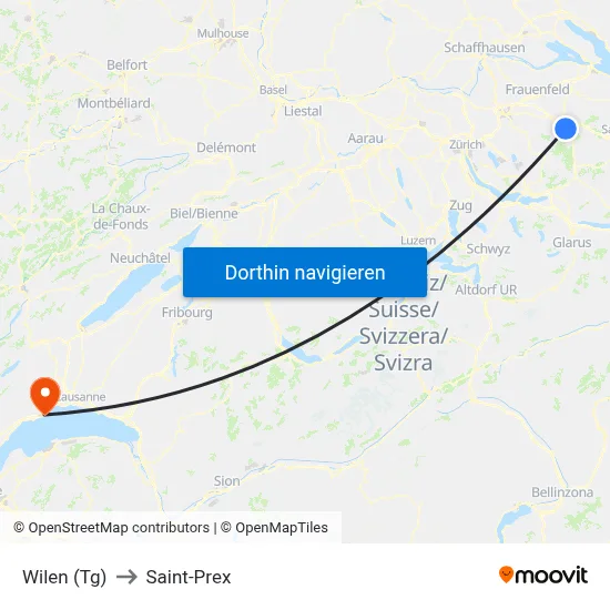 Wilen (Tg) to Saint-Prex map