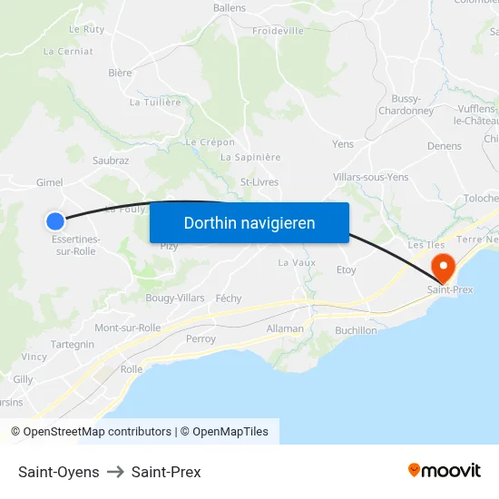 Saint-Oyens to Saint-Prex map