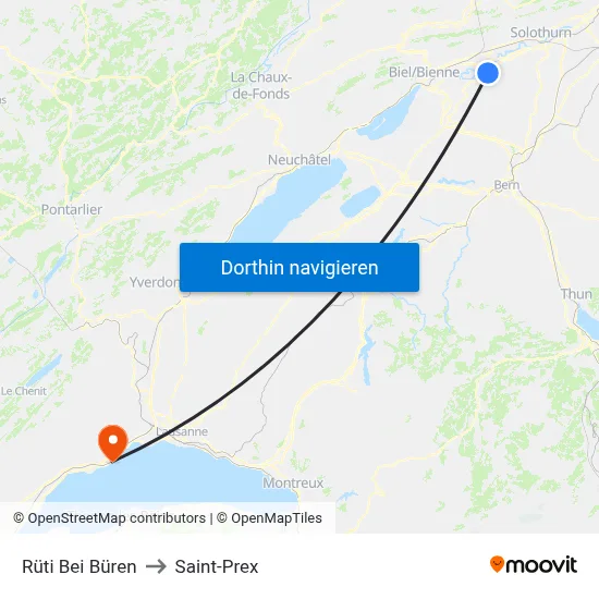Rüti Bei Büren to Saint-Prex map