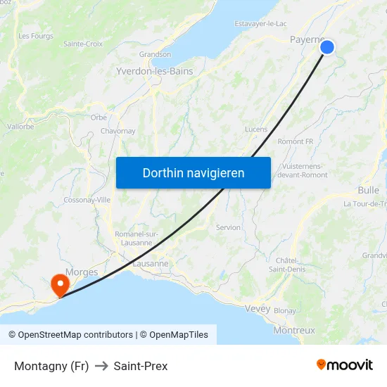 Montagny (Fr) to Saint-Prex map