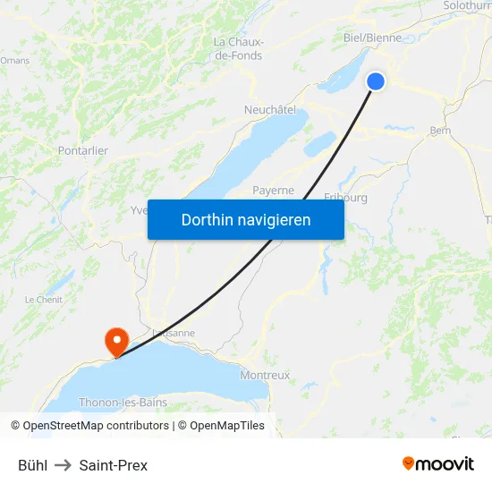 Bühl to Saint-Prex map